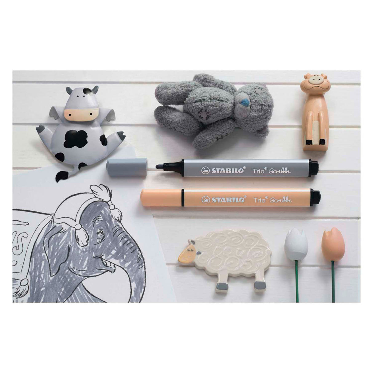 Stabilo Trio Scribbi - Felt -tip Pen avec So-Salled Point - Green clair