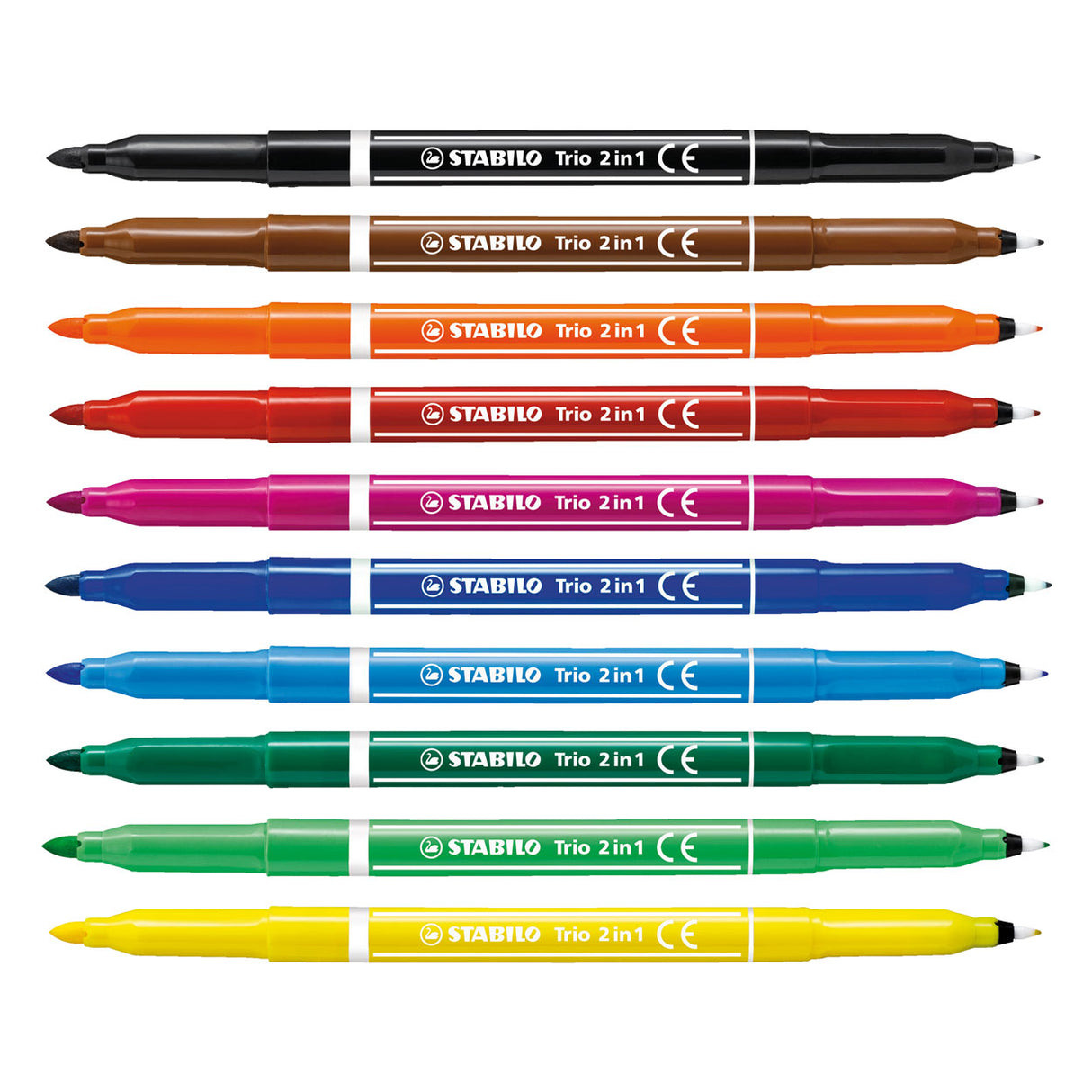 Stabilo Trio 2 in 1 - felt -tip pen and fineliner in a - set 10 pieces