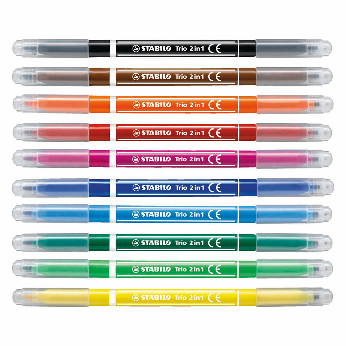Stabilo Trio 2 in 1 - felt -tip pen and fineliner in a - set 10 pieces