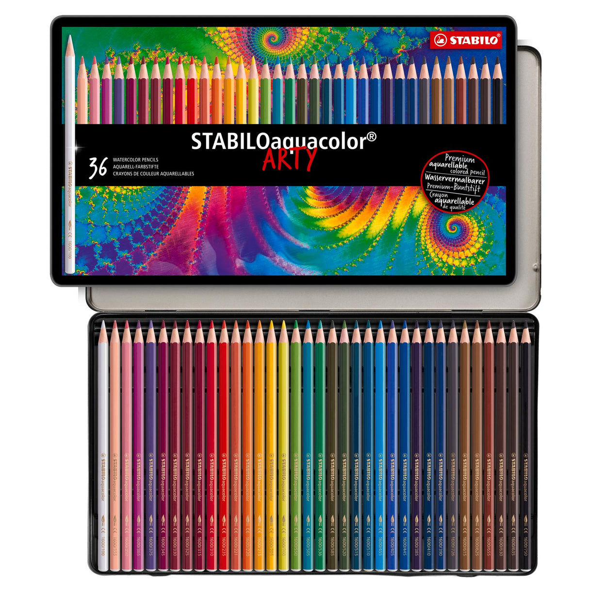 Stabilo Aquacolor metal box, 36st.