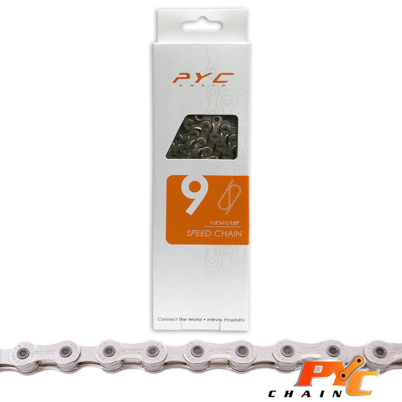 PYC Bicycle Chain 9V - Udržitelnost a životnost vylepšená - 138 odkazů - 1 2 x 11 128 palců