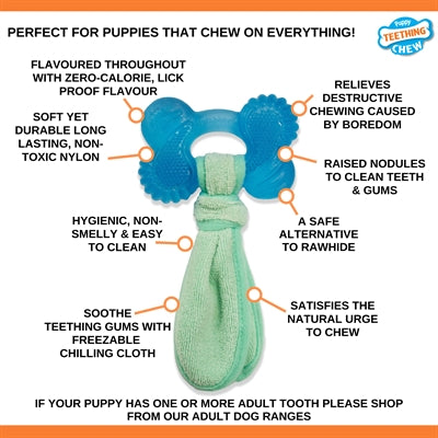 Os de congélation de chiot en nylabone avec saveur d'arachide en tissu de lavage