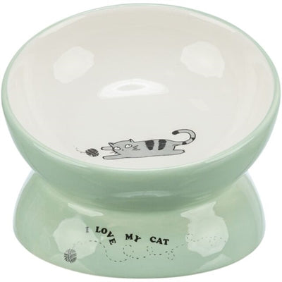 Trixie food bowl Drinking bin cat raised ceramic sage white
