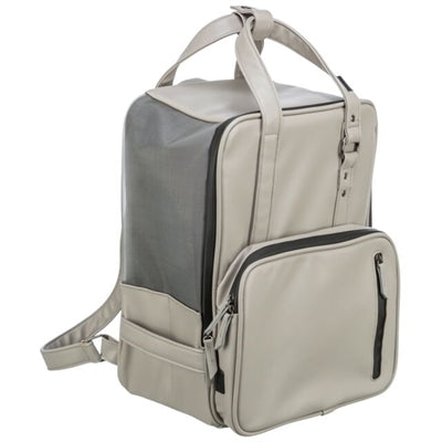 Trixie Dog Bag Backpack in stile città in pelle artificiale grigio chiaro