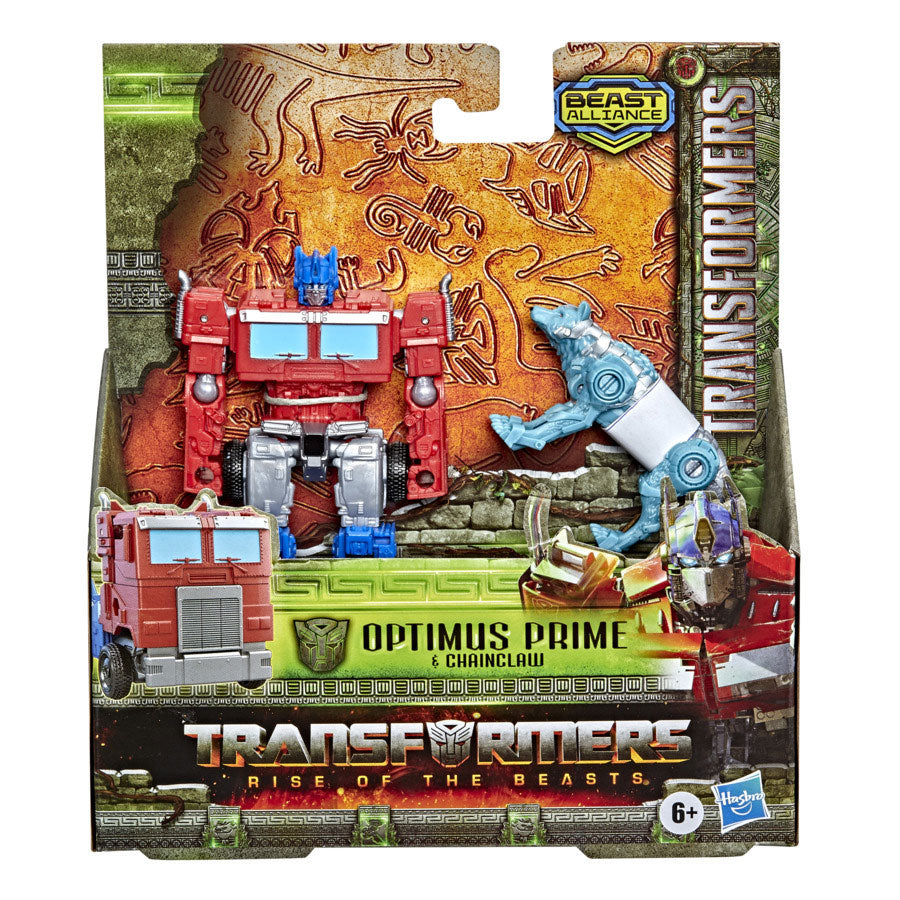 Hasbro Transformers Rise of the Beasts Army Action Figures Optimus Prime Cheincclaw