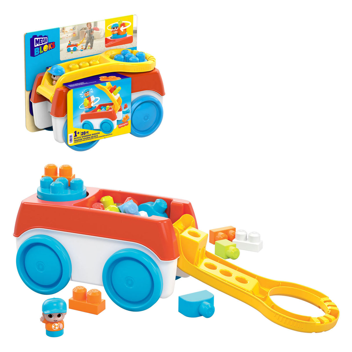 Mega Bloks Block Spinning Bolderkar with building blocks