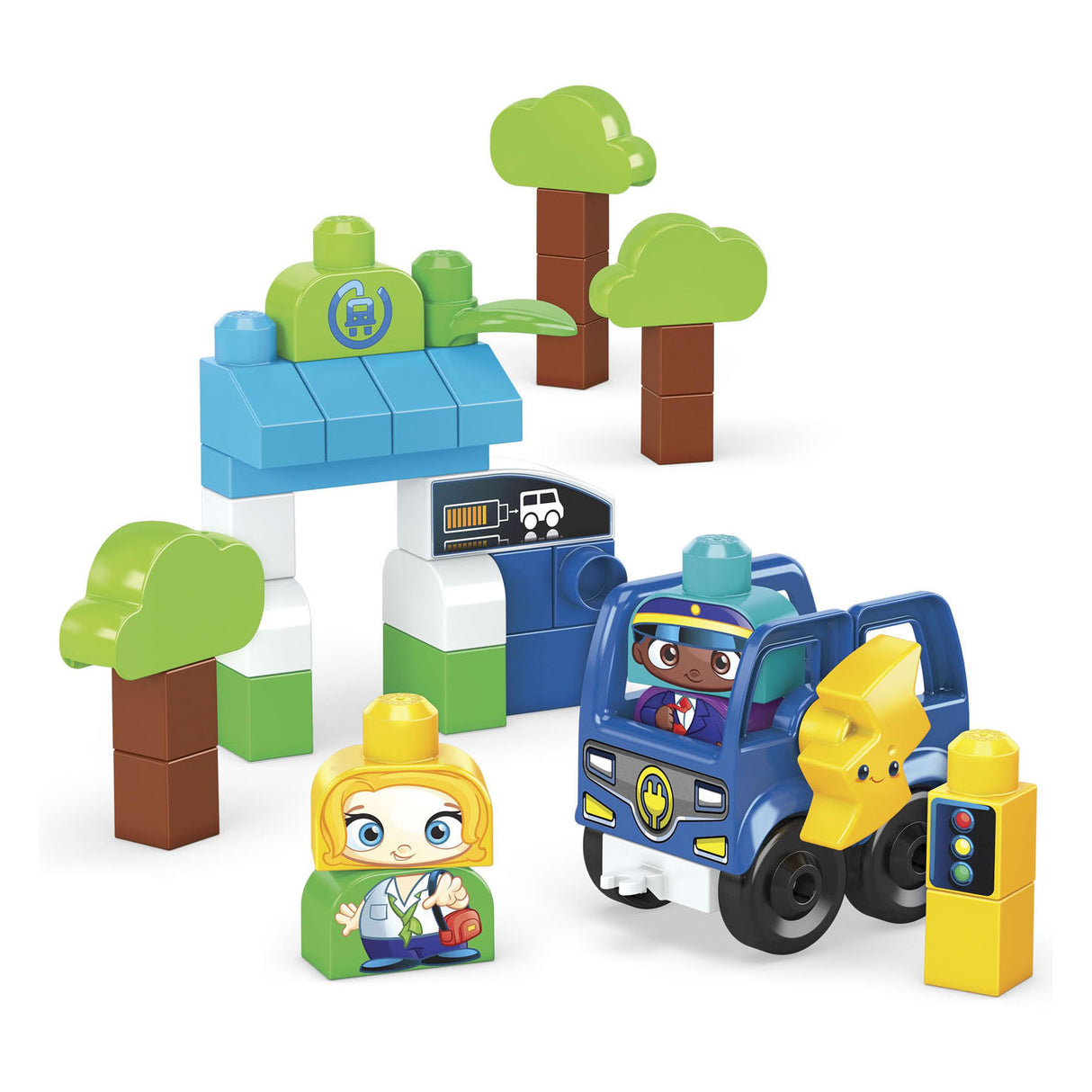 Mega Bloks Green Town laden an e Bus ze fueren