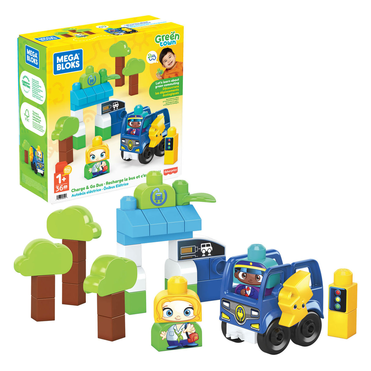 Mega Bloks Green Town laden an e Bus ze fueren
