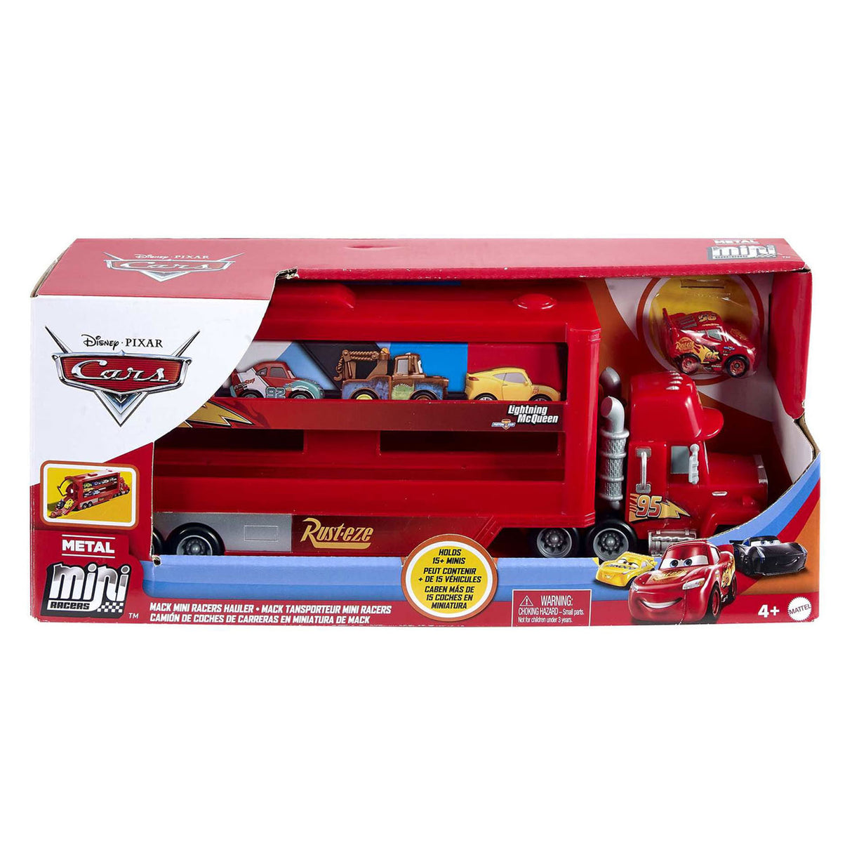 Mattel Pixar Mack Miniracers Transporter with 1 miniracer