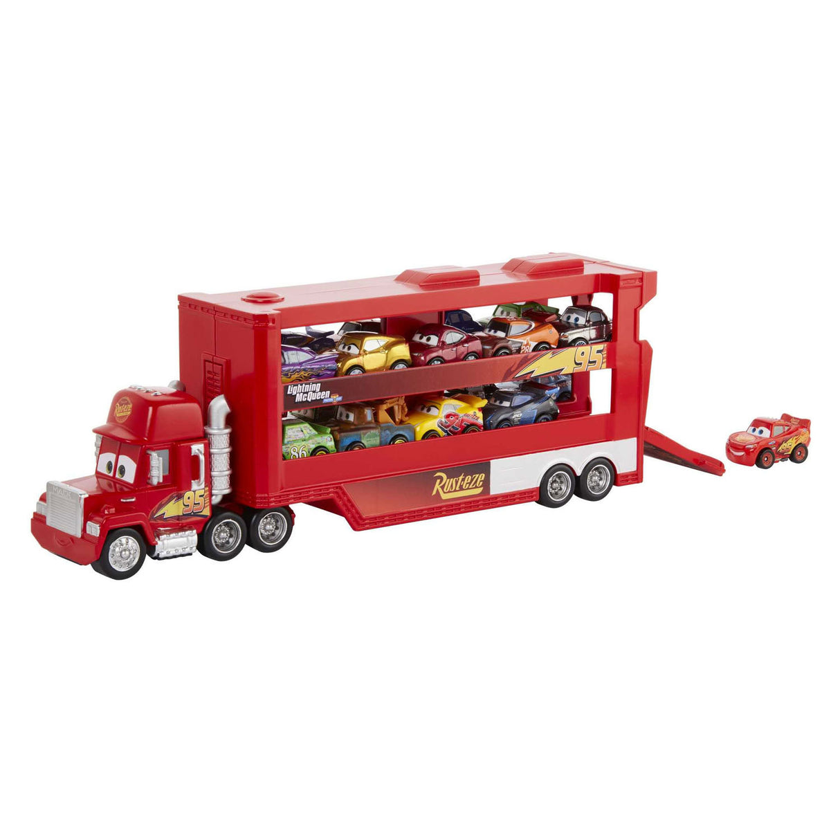 Mattel Pixar Mack Miniracers Transporter with 1 miniracer