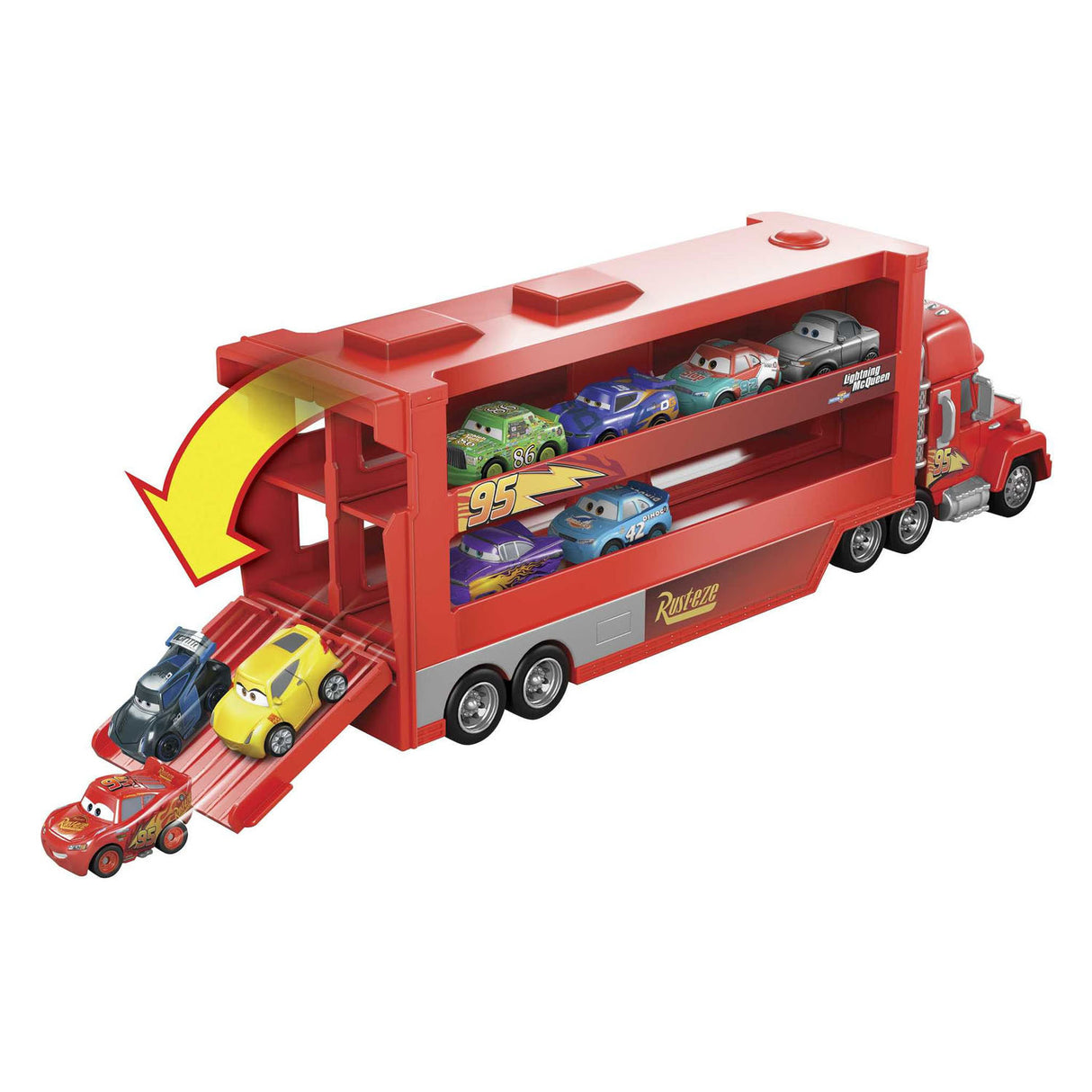 Mattel Pixar Mack Miniracers Transporter with 1 miniracer