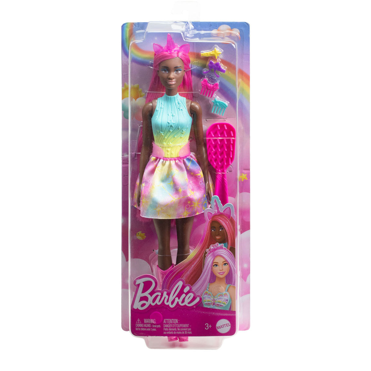 Mattel módní panenka mořská panna s dlouhými vlasy růžová