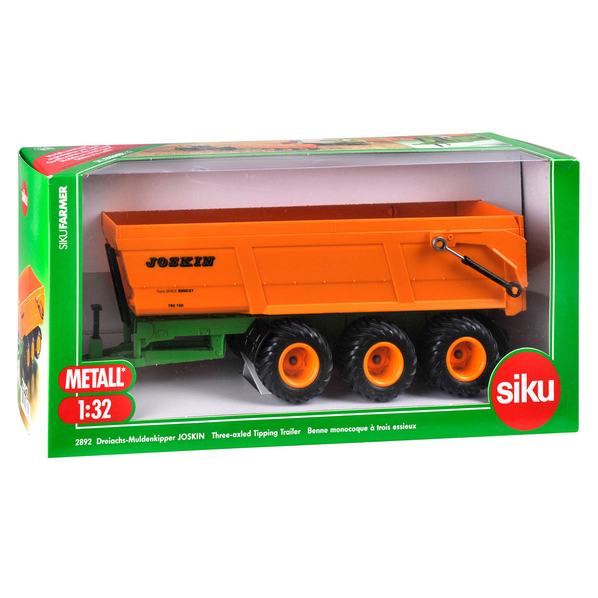 Siku 2892 Joskin 3-List-Trailer mit Kippbox 1:32