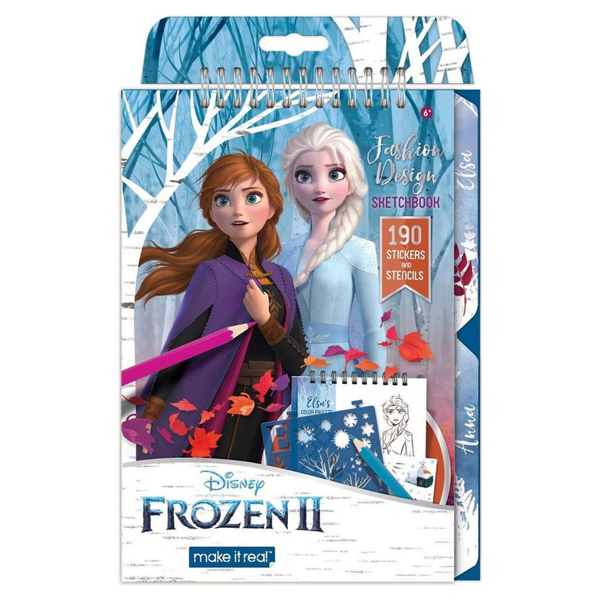 Stickerboek Spectron Frozen Sketchen avec pochoirs