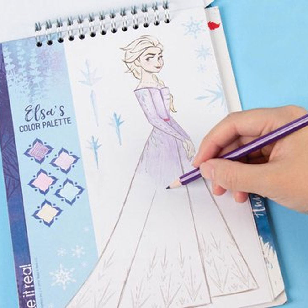 Stickerboek Spectron Frozen Sketchen avec pochoirs