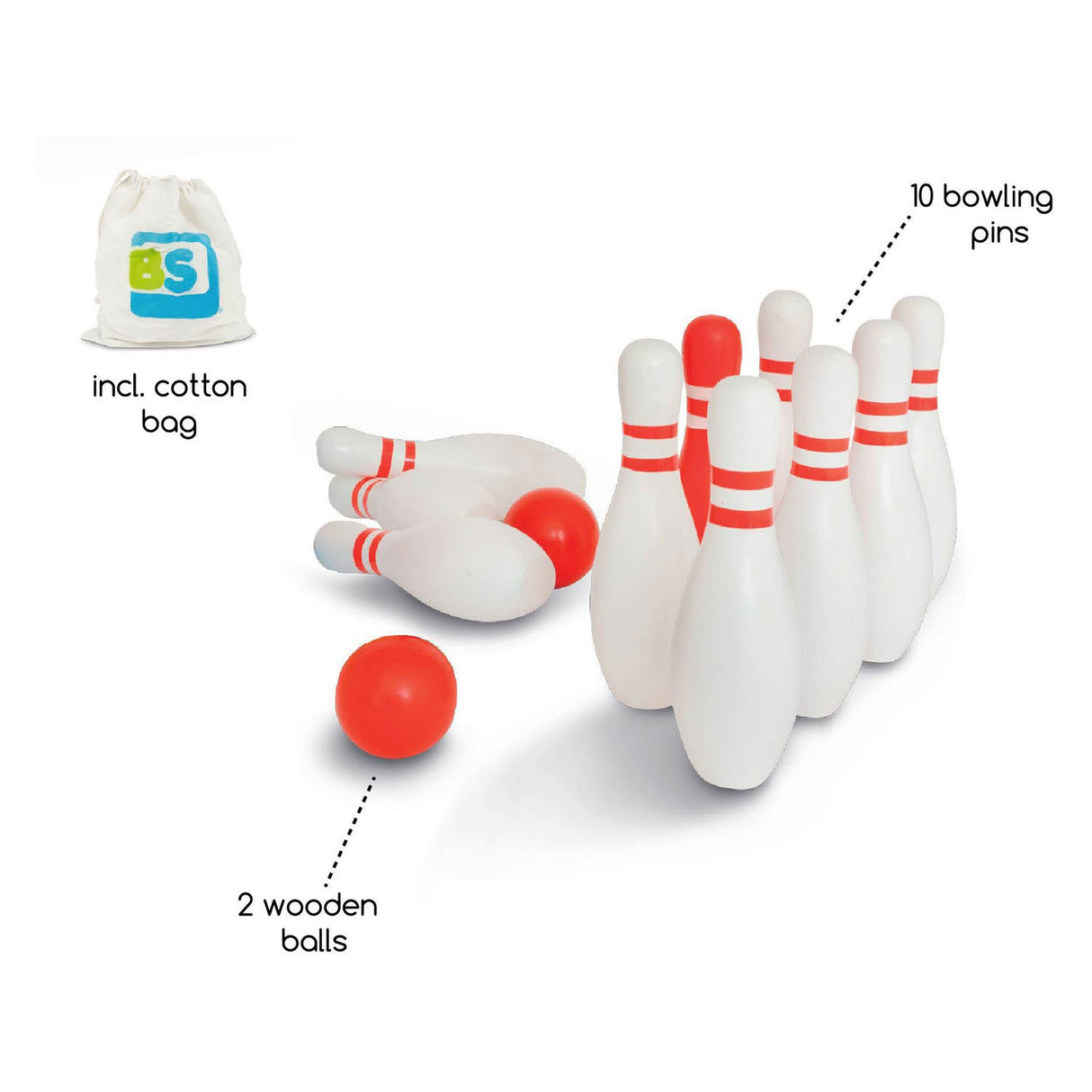 BS Toys Bowling Ensemble de bowling, 12dlg.