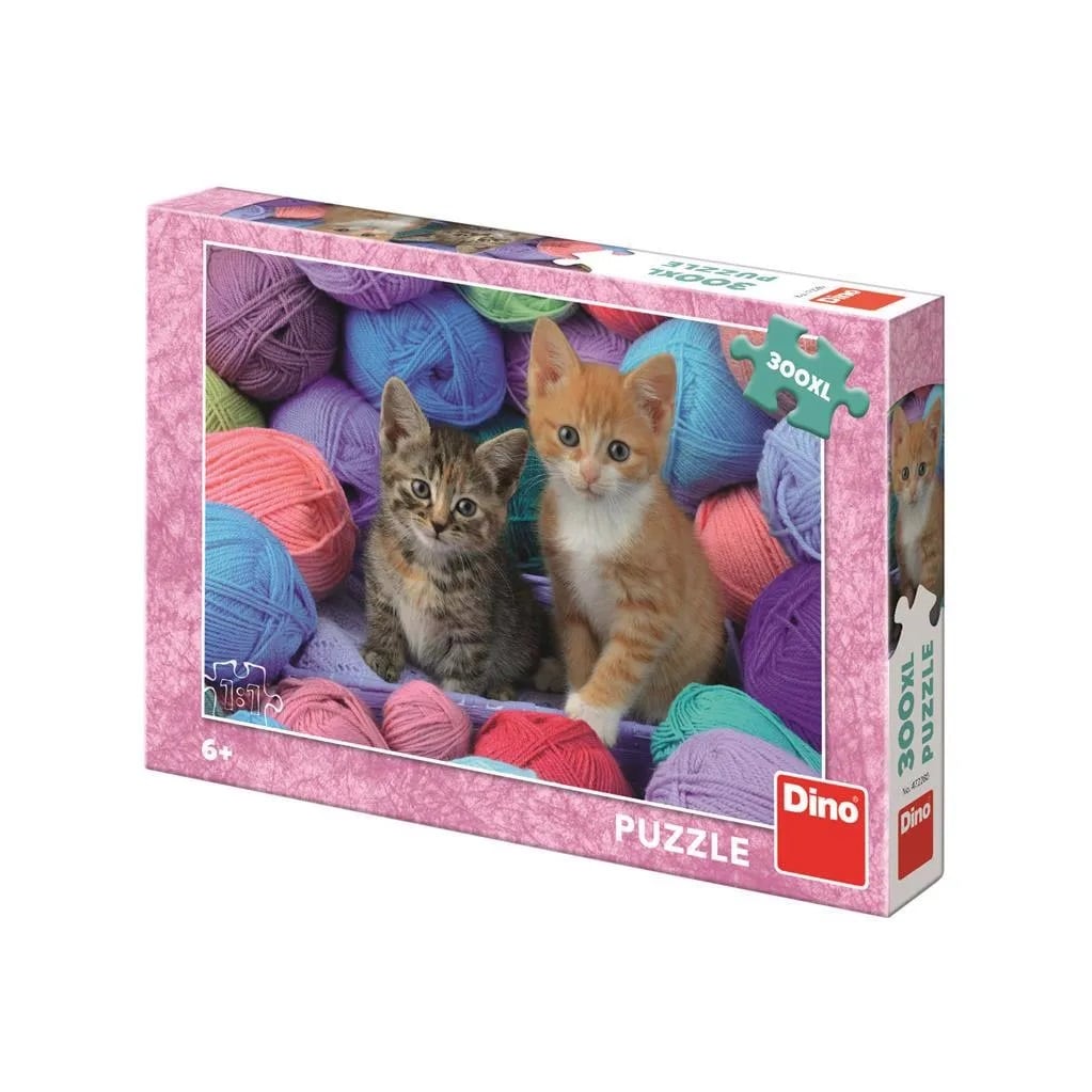 Dinotoys Dino Puzzle - Cute kittens between the wool - 300 xl pieces