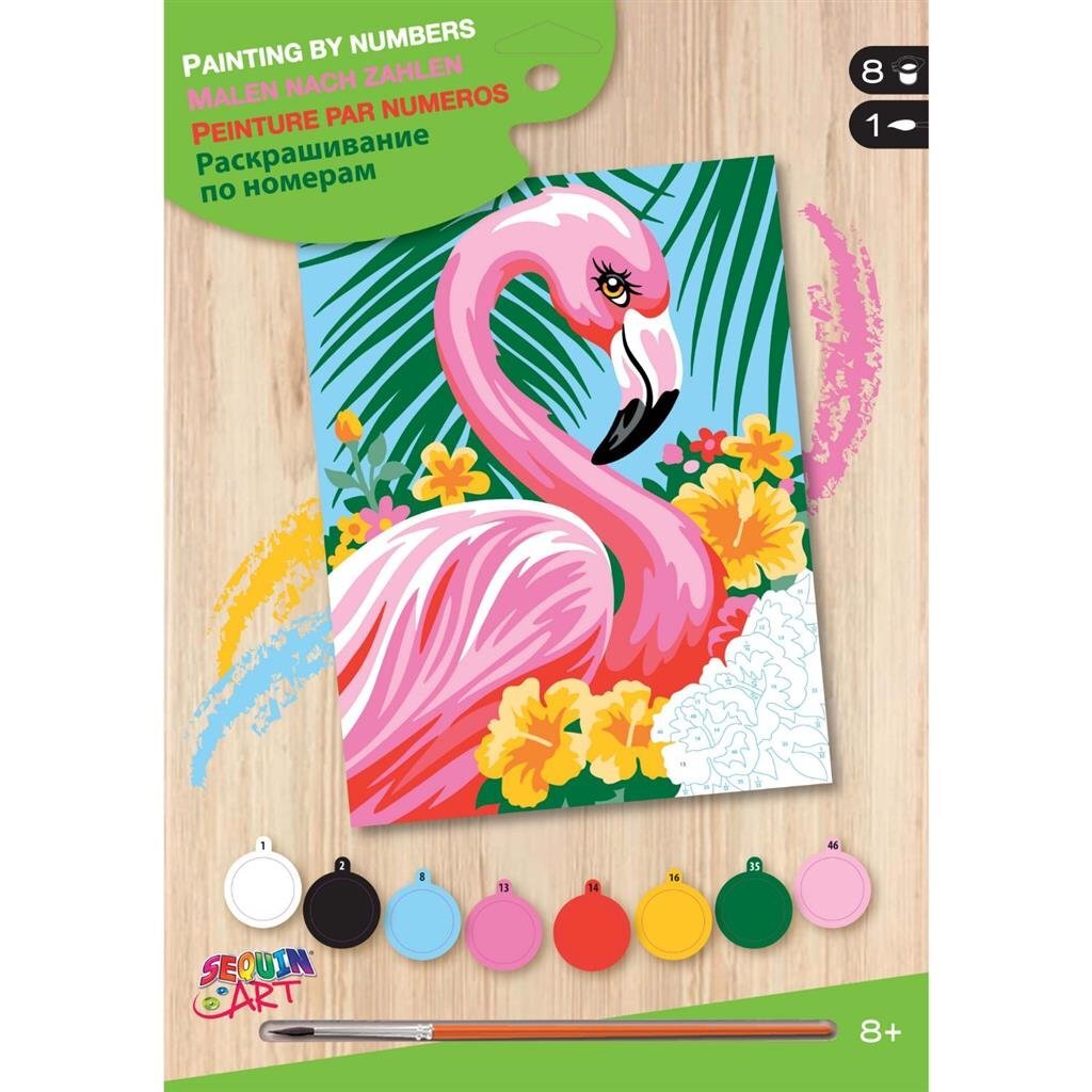Paljett kunstmaleri etter antall flamingo