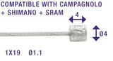Umwerferkabel 1,1 mm Silber 2250 mm