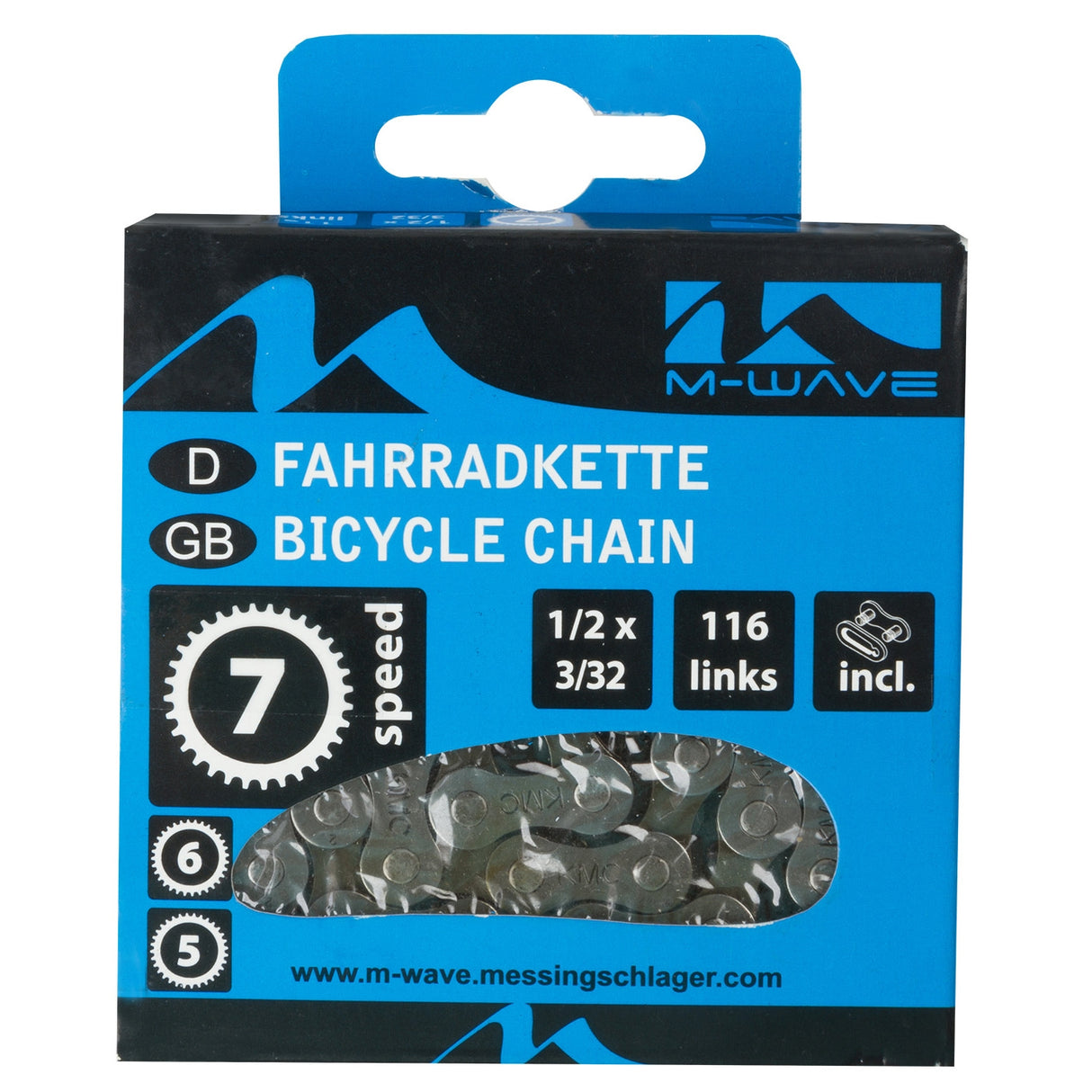 MA-WAVE MA-WAVE Naszyjnik KMC 5 6 7 Prędkość 1 2x3 32 116 Schakels Blister