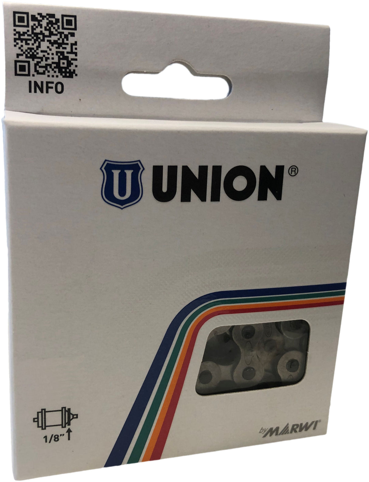 Union Anti Roes kolesarska veriga 1 2x1 8 - 112 Schakels - Titanium siva