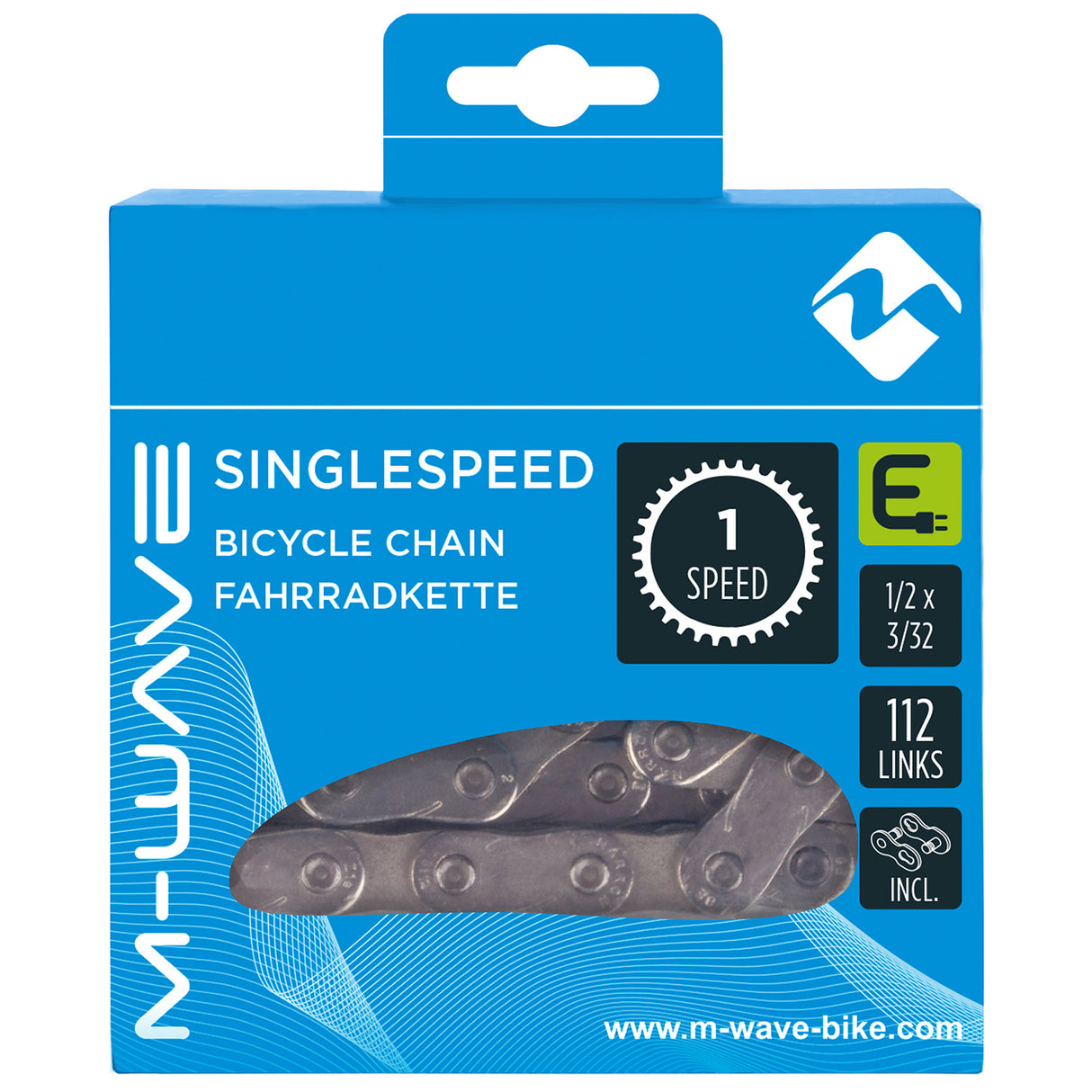 M-Wave M-Wave (KMC) Naszyjnik E-Bike Pojedyncza prędkość 1 2x3 32 112 Lewy srebro