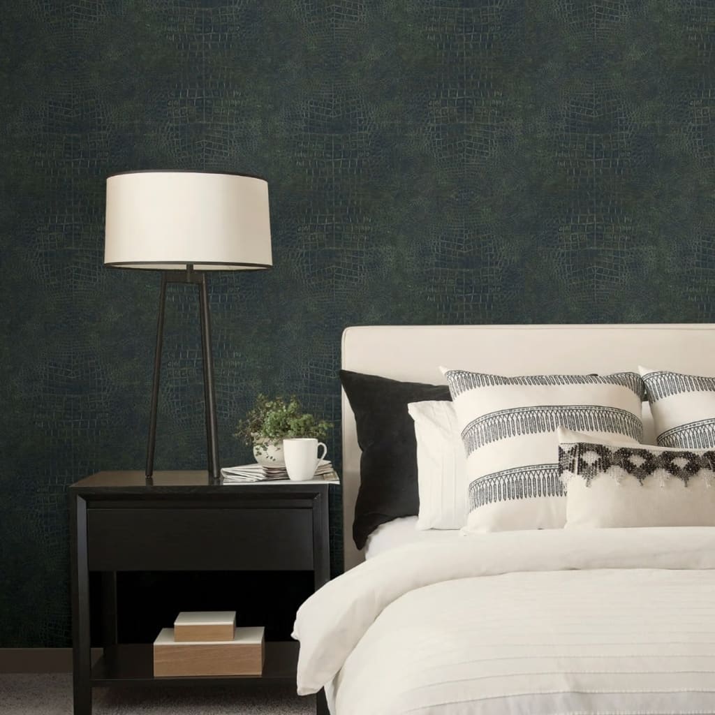 North Wall Wallpaper Croco Green