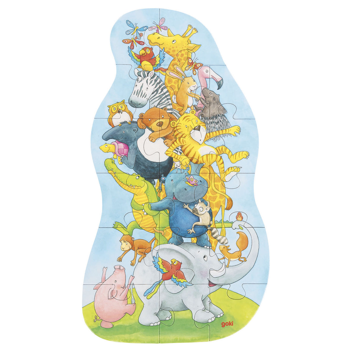 Goki Jigsaw Puzzle XXL Animals Pyramid, 17st.