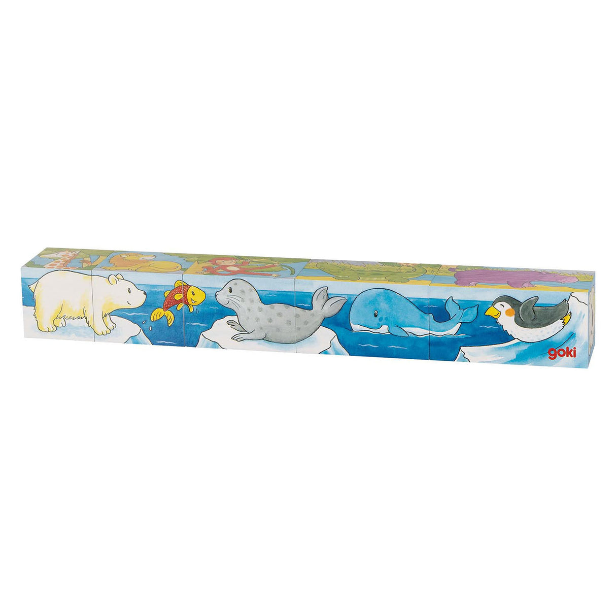 Goki Holzblock -Puzzle -Safari, 5st.