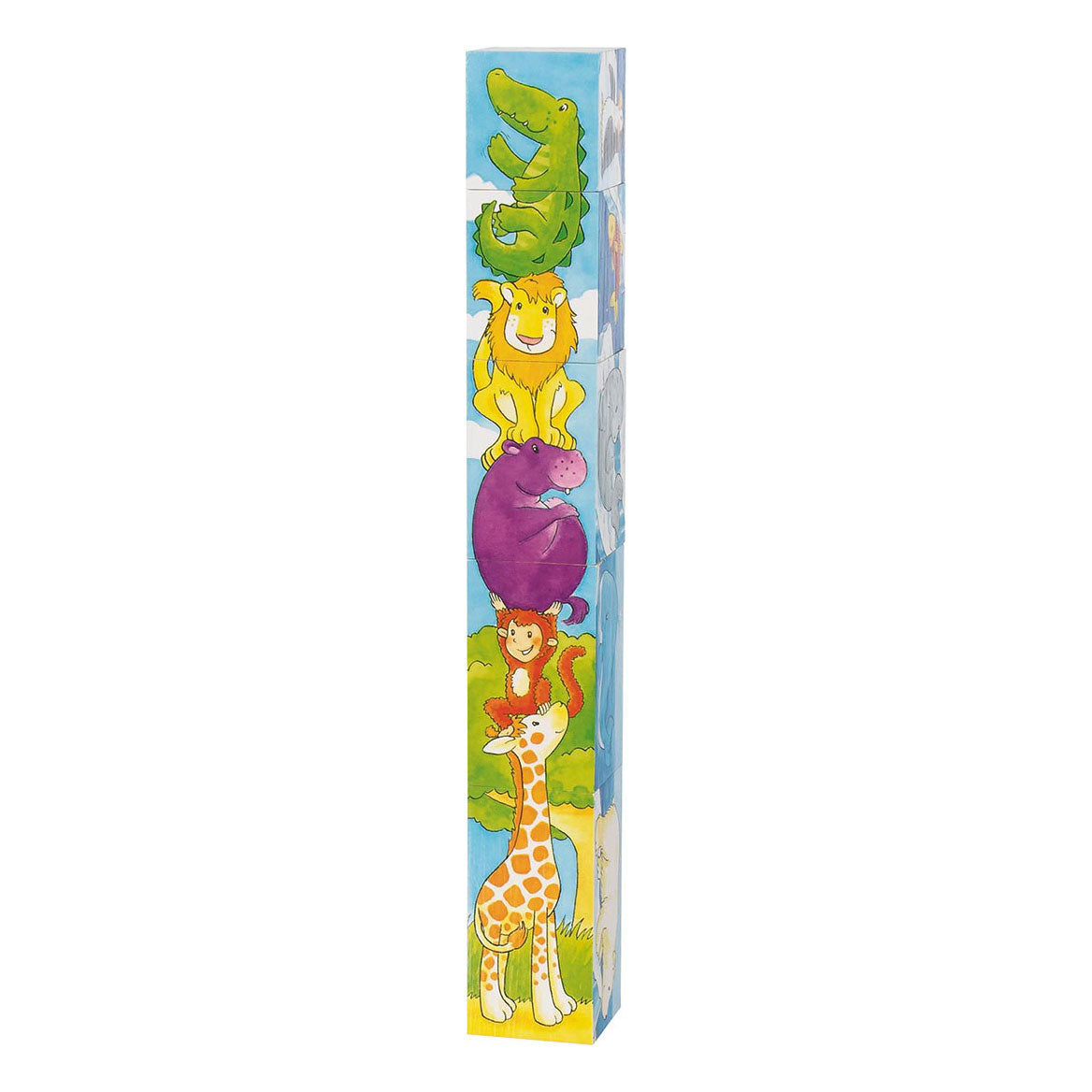 Goki Holzblock -Puzzle -Safari, 5st.
