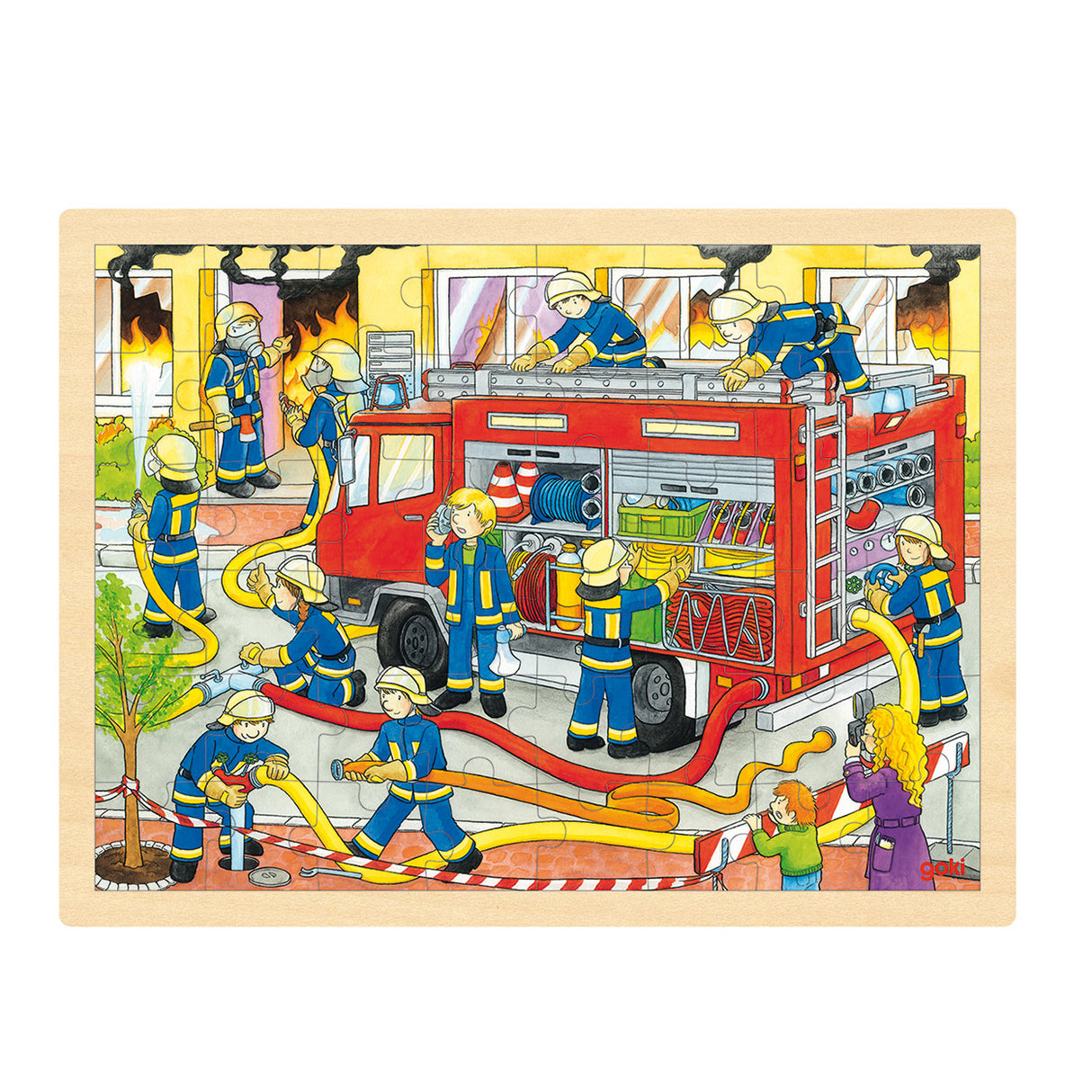 Goki Wooden Jigsaw Puzzle - Fire Brigade, 48e.