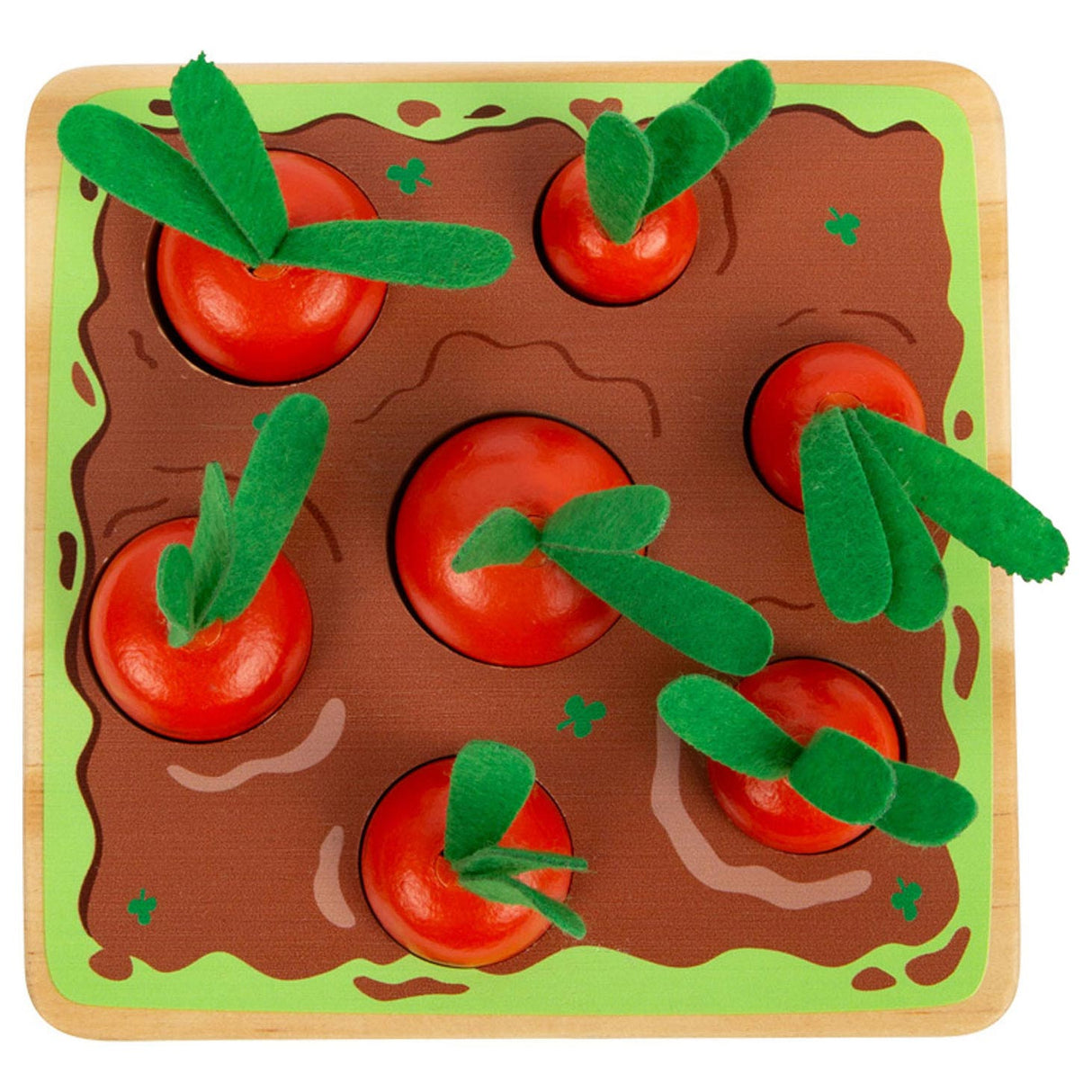 Small foot wooden carrot shape game, 8dlg.