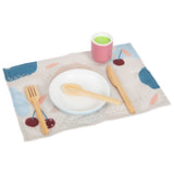 Petit pied - Coberies en bois avec tapis de lieux, 18dlg.
