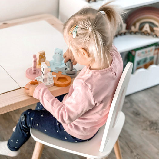 Petit pied de forme en bois animaux de puzzle