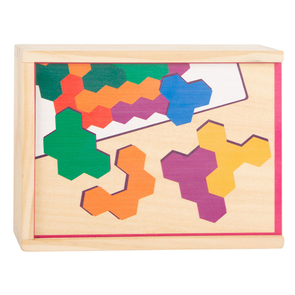 Petit pied de forme en bois hexagone
