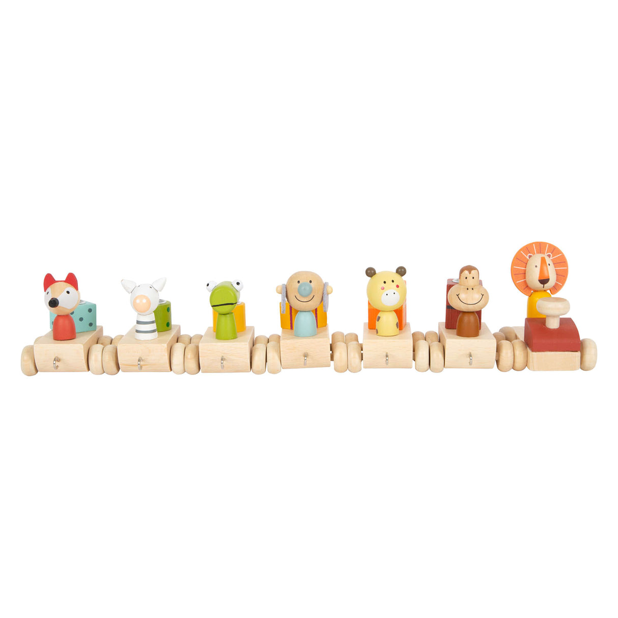 Animali da treno di compleanno in legno di piccoli piedi con numeri
