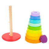 Rainbow della torre impilamento in legno a piede piccoli, 11dlg.
