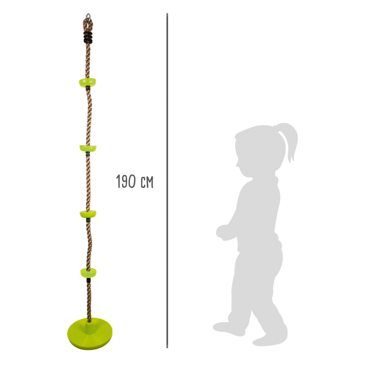 Petit pied - corde d'escalade et swing 2in1 Groen, 190 cm