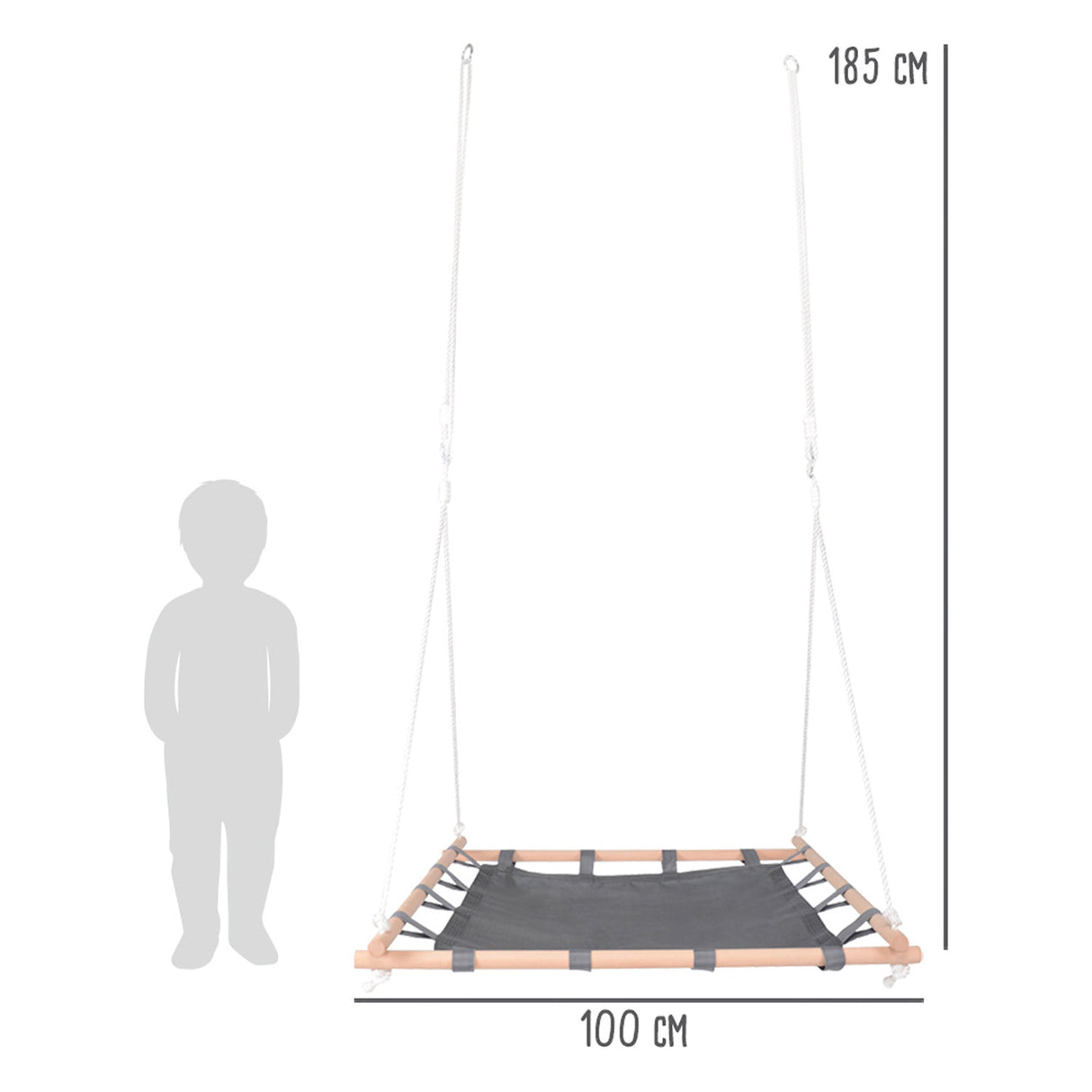 Small Foot - Nest Swing avec cadre en bois, 100x100cm