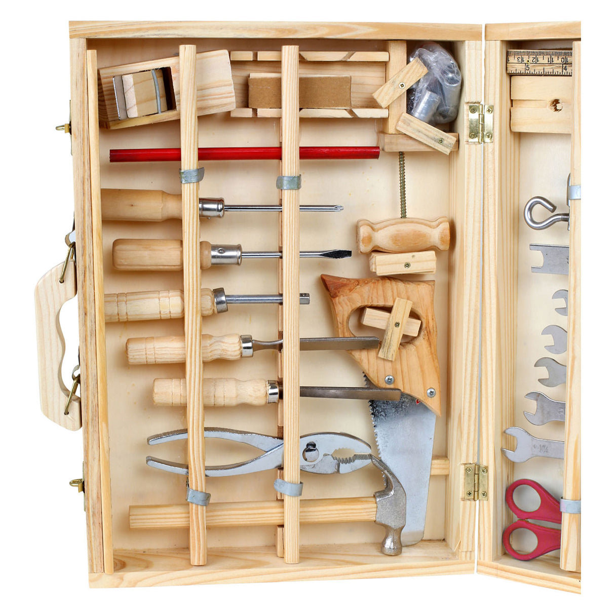 Petit pied - boîte à outils en bois Deluxe avec outils, 28dlg.