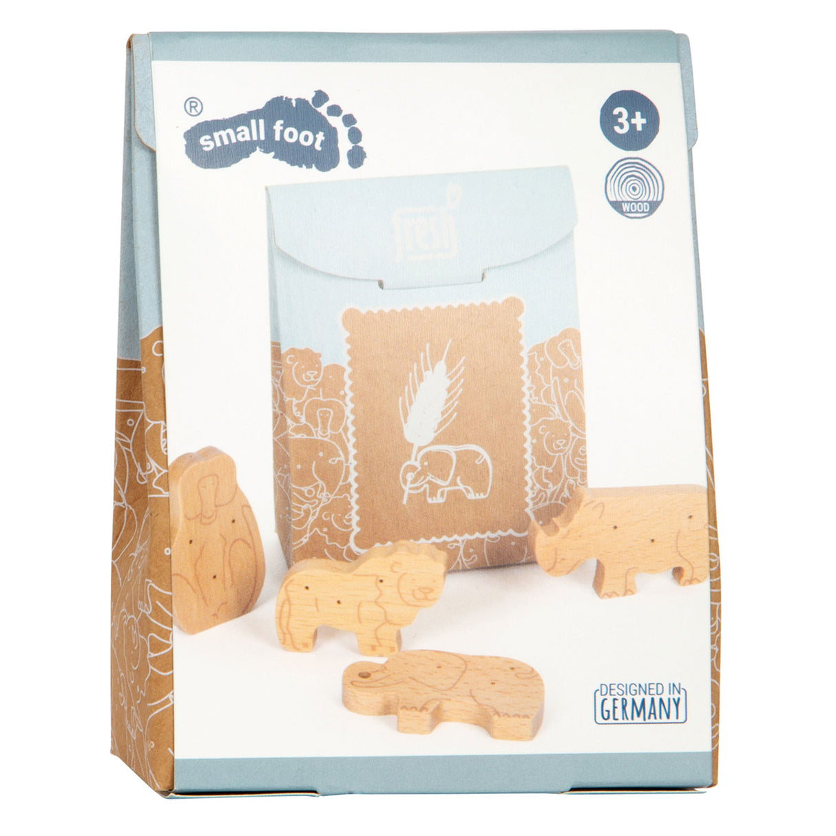 Malé nohy dřevěné Playets Animals Crackers, 8dlg.