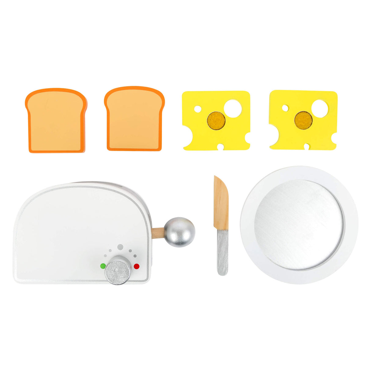 Petit-petit-déjeuner en bois à petit pied avec grille-pain, 7dlg.