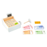 Piccole piede - Checkout dei giocattoli in legno con accessori, 15dlg.