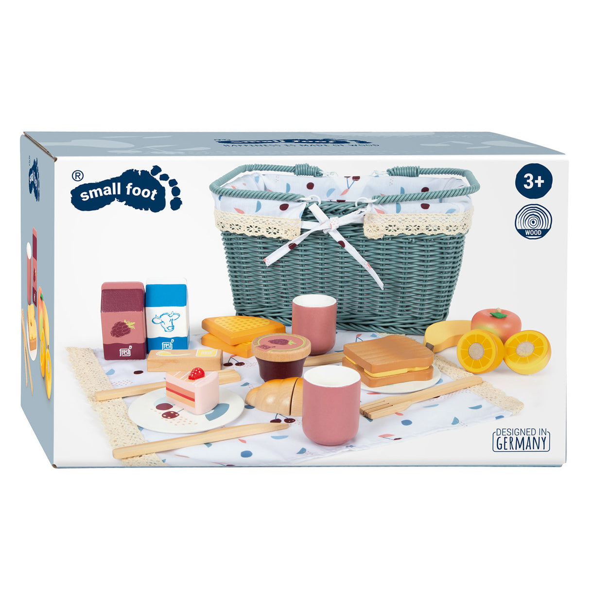 Lille fod picnic sæt med træ playets velsmagende, 26dlg.