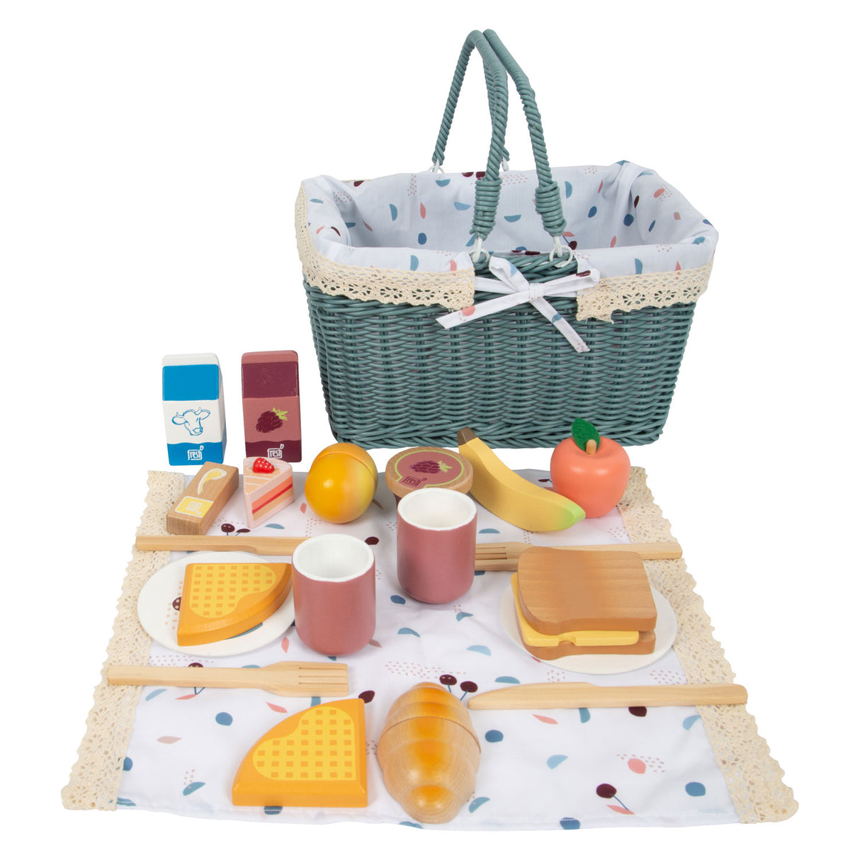 Lille fod picnic sæt med træ playets velsmagende, 26dlg.