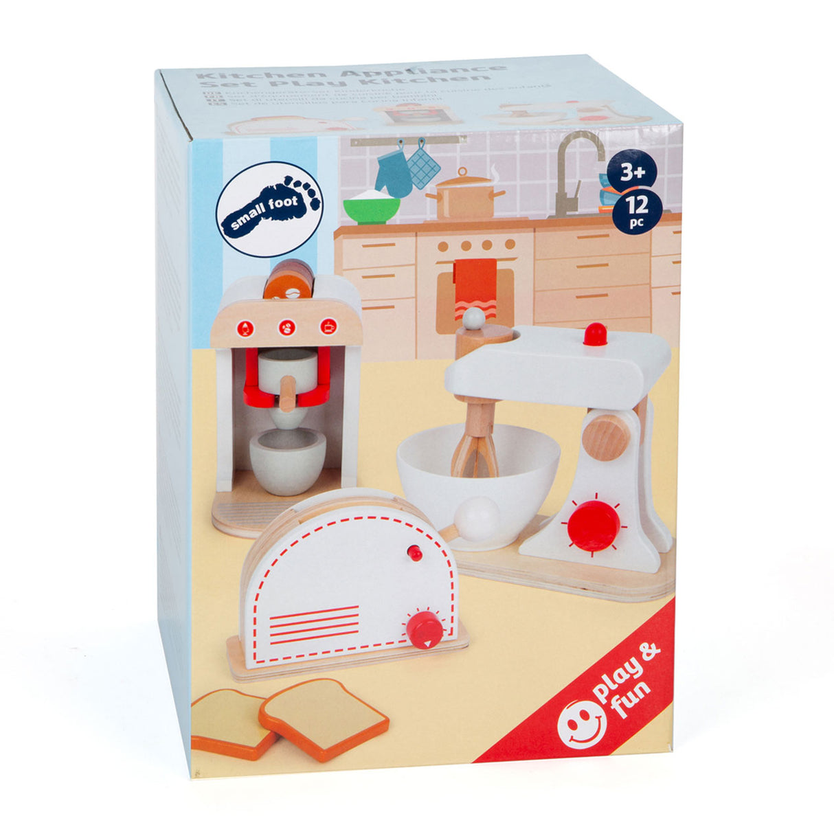 Kleng Fouss Holzkëschtapparat Set, Set vun 3