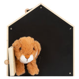 Pie de pie pequeño - loft de conejo de madera con felpa de conejo, 15dlg.