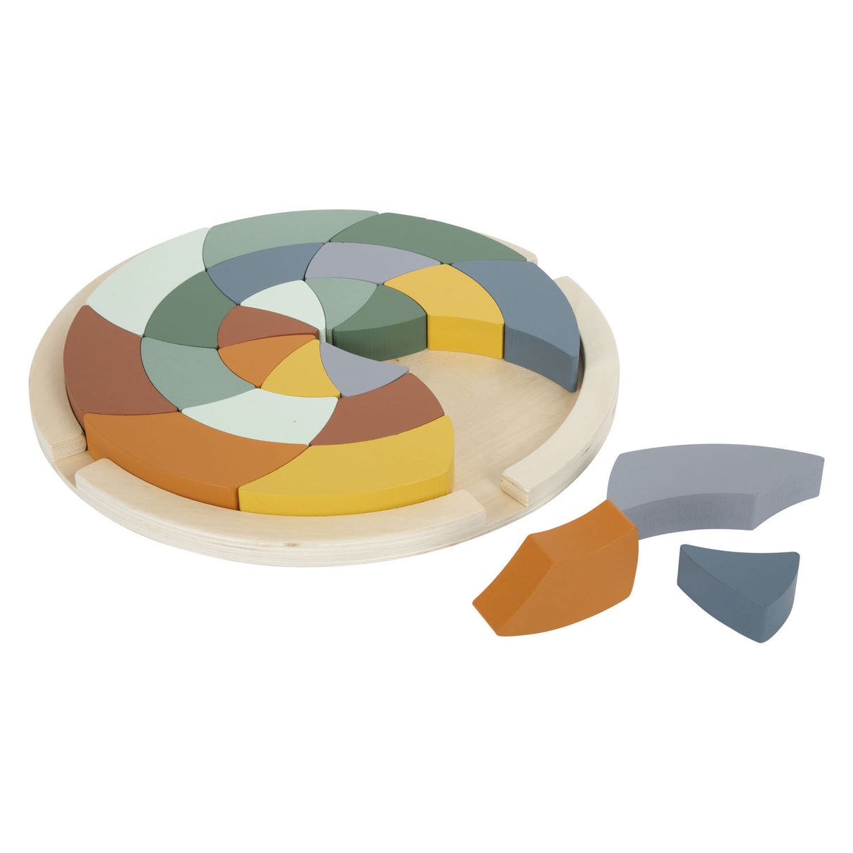 Puzzle de forme en bois de petit pied rond, 24e.