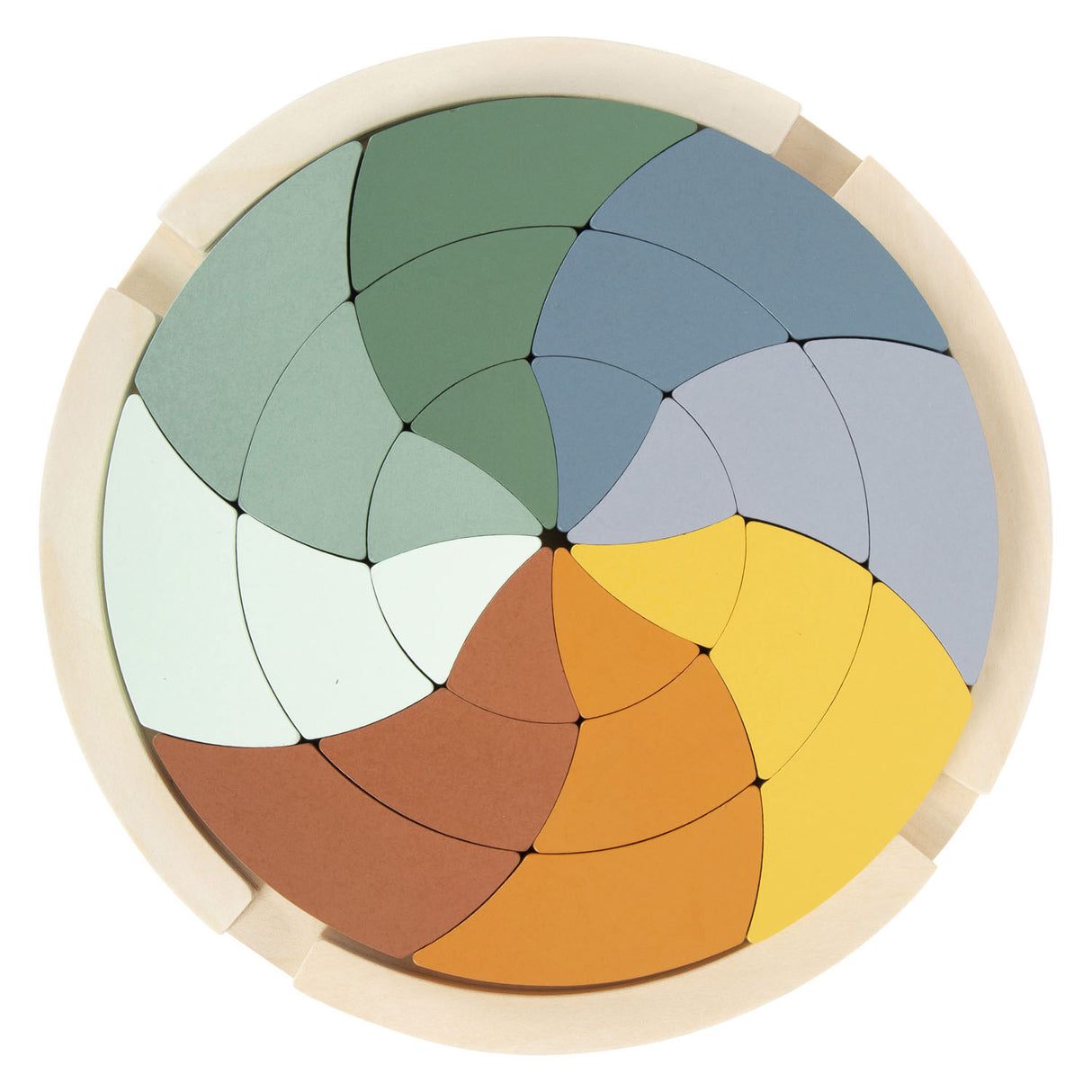 Puzzle de forme en bois de petit pied rond, 24e.