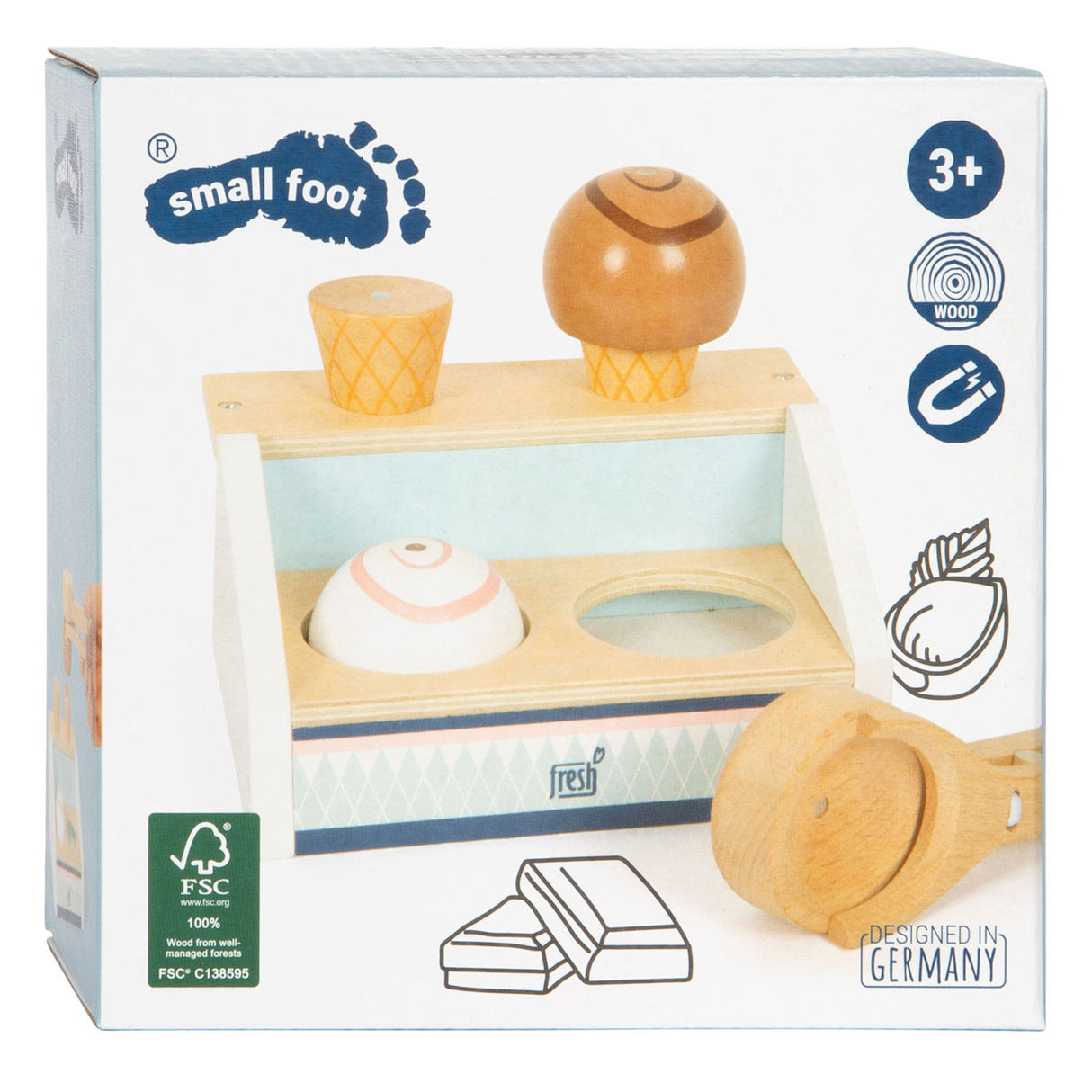 Basta di gelato compatto in legno piccolo a piede fresco, 6dlg.